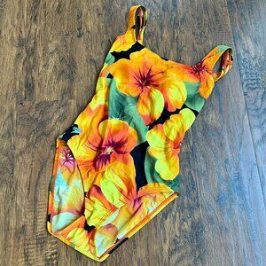 Vintage 90s Speedo Tropical Floral One-Piece Swimsuit